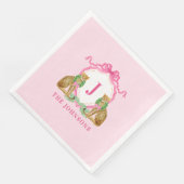 Weihnachtsgirlande Leopard Wappen Monogramm Serviette (Ecke)