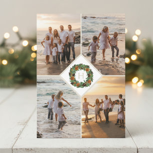 Weihnachtsgirlande Monogramm Mehrfachfoto Weihnach Feiertagskarte