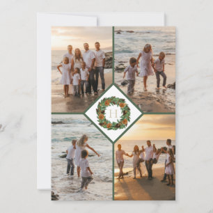 Weihnachtsgirlande Monogramm Multi-Foto Weihnachte Feiertagskarte