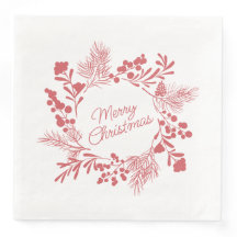 Weihnachtsgirlande-Napkin in Weiß – Tischdekoratio
