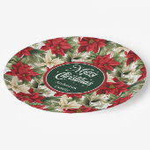 Weihnachtsgirlande Rot Grün Moderne Papierplatten Pappteller (Schrägansicht)