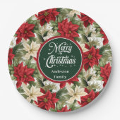 Weihnachtsgirlande Rot Grün Moderne Papierplatten Pappteller (Vorderseite)