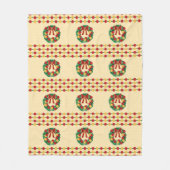 Weihnachtsgirlande Strickmuster Fleecedecke (Vorderseite)