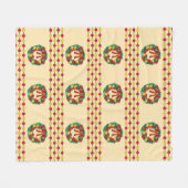 Weihnachtsgirlande Strickmuster Fleecedecke (Vorderseite (Horizontal))
