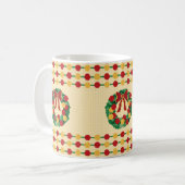 Weihnachtsgirlande Strickmuster Kaffeetasse (Vorderseite Links)