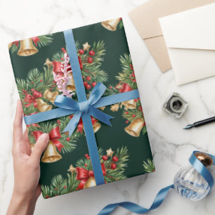 Weihnachtsgirlanden-Verpackungspapier mit Glocken Geschenkpapier