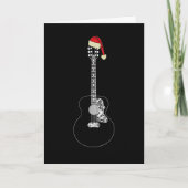 Weihnachtsgitarre cool minimalistisch schwarz-weiß karte (Vorderseite)