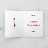 Weihnachtsgitarre cool minimalistisch schwarz-weiß karte (Innenseite)