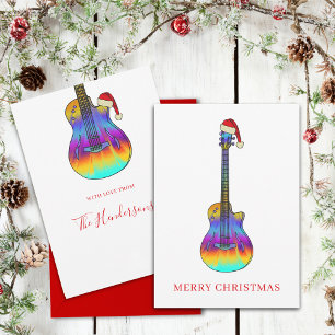 Weihnachtsgitarre cool Psychedelic Feiertagskarte