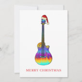Weihnachtsgitarre cool Psychedelic Feiertagskarte (Vorderseite)