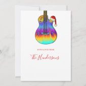 Weihnachtsgitarre cool Psychedelic Feiertagskarte (Rückseite)