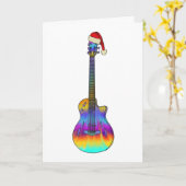 Weihnachtsgitarre cool Psychedelic Karte (Gelbe Blume)