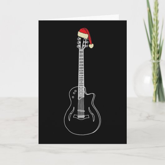 Weihnachtsgitarre, einfach Zeichnend Karte (Vorderseite)