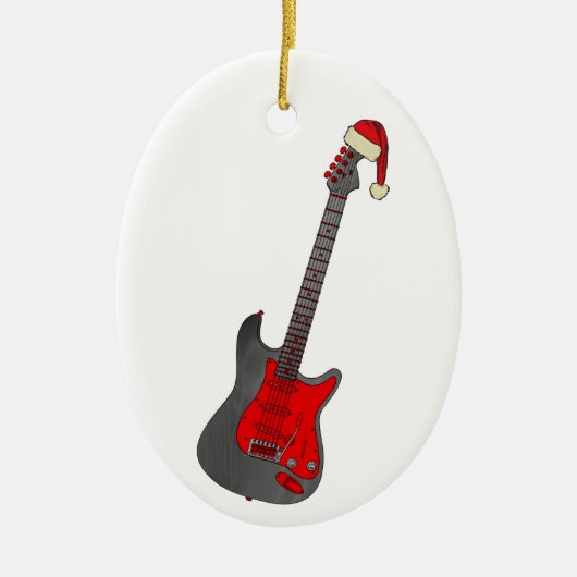 Weihnachtsgitarre Keramik Ornament (Vorne)
