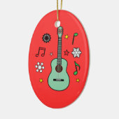 Weihnachtsgitarre Keramikornament (Links)