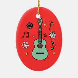 Weihnachtsgitarre Keramikornament