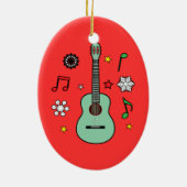 Weihnachtsgitarre Keramikornament (Hinten)
