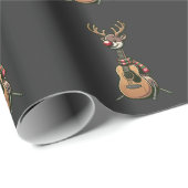 Weihnachtsgitarre Lover Reindeer Geschenkpapier (Rolleneckpunkt)