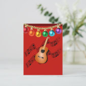 Weihnachtsgitarre Postkarte (Stehend Vorderseite)