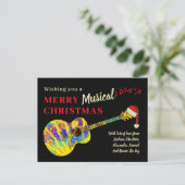 Weihnachtsgitarre Rock and Roll Budget Feiertagspostkarte (Stehend Vorderseite)
