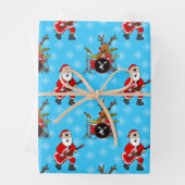 Weihnachtsgitarre Rudolf Trommeln Muster Geschenkpapier Set (Beispiel)