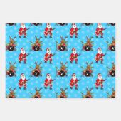 Weihnachtsgitarre Rudolf Trommeln Muster Geschenkpapier Set (Vorderseite)