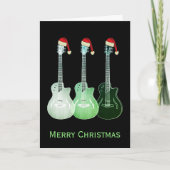 Weihnachtsgitarre Santa Cool Karte (Vorderseite)
