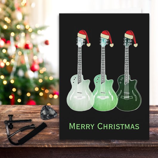 Weihnachtsgitarre Santa Cool Karte