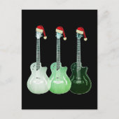 Weihnachtsgitarre Santa green Feiertagspostkarte (Vorderseite)