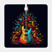 Weihnachtsgitarre Weihnachtsbaumschmuck Ornament Aus Metall (Vorderseite)