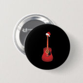 Weihnachtsgitarre-Weihnachtsmannmütze Button (Vorne & Hinten)