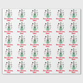 Weihnachtsgitarren-Name kundengerecht Geschenkpapier (Flach)