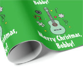 Weihnachtsgitarren-Name kundengerecht Geschenkpapier (Rolleneckpunkt)