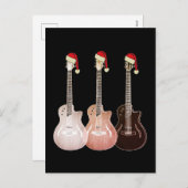 Weihnachtsgitarren Vintag festliche Retro Feiertagspostkarte (Vorne/Hinten)