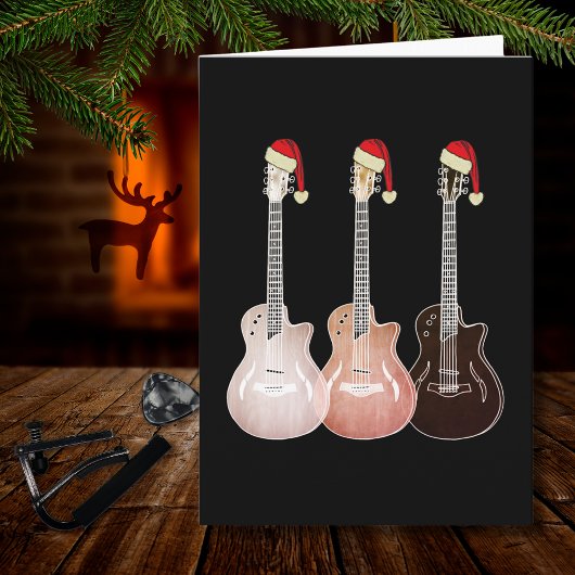 Weihnachtsgitarren Vintag festliche Retro Karte