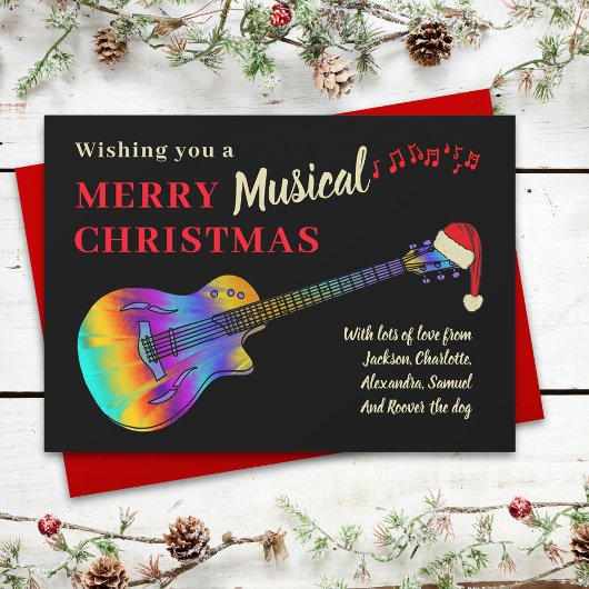 Weihnachtsgitarrist Personalisiert Feiertagskarte
