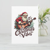 Weihnachtsgitarrist - Rockin Rund um die Uhr Einladung (Stehend Vorderseite)