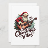 Weihnachtsgitarrist - Rockin Rund um die Uhr Einladung (Vorne/Hinten)