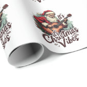 Weihnachtsgitarrist - Rockin Rund um die Uhr Geschenkpapier (Rolleneckpunkt)