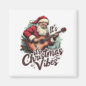 Weihnachtsgitarrist - Rockin Rund um die Uhr Magnet (Vorne)