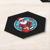 Weihnachtsgitarrist Rockmusic Christmas (2) Untersetzer (angewinkelt)