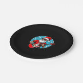 Weihnachtsgitarrist Rockmusic Christmas (3) Pappteller (Schrägansicht)