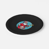 Weihnachtsgitarrist Rockmusic Christmas (4) Pappteller (Schrägansicht)