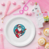 Weihnachtsgitarrist Rockmusik Weihnachten Pappteller (Party)