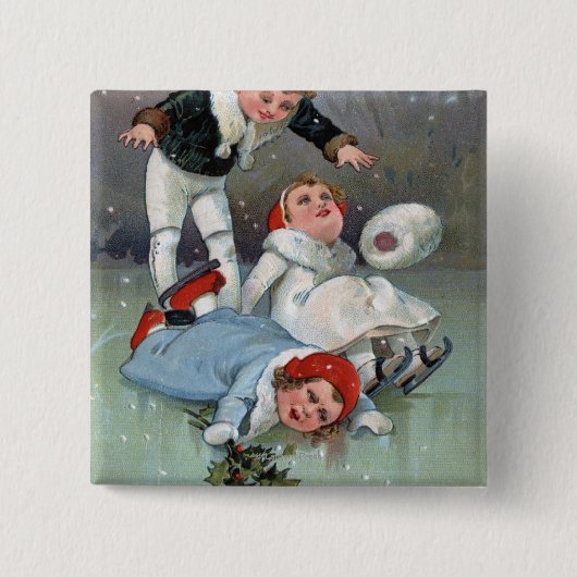 WeihnachtsgladnessIce Skaten Kids Collapse Button (Vorderseite)