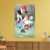 WeihnachtsgladnessIce Skaten Kids Collapse Leinwanddruck (Insitu (Wohnzimmer))