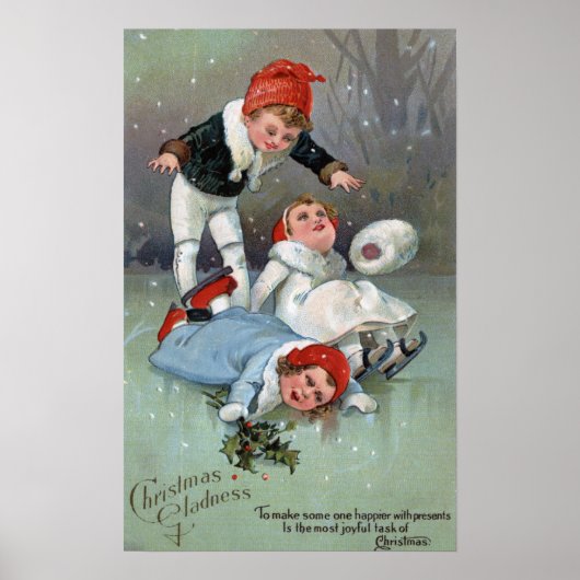 WeihnachtsgladnessIce Skaten Kids Collapse Poster (Vorne)