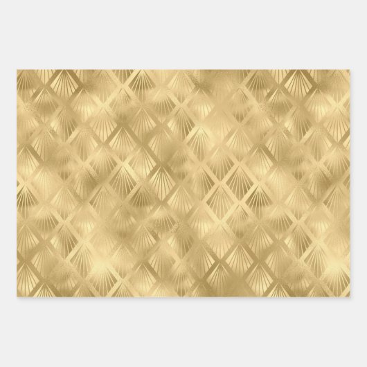 Weihnachtsglam Candy Canes Muster Red Gold Foil Geschenkpapier Set (Vorderseite 2)