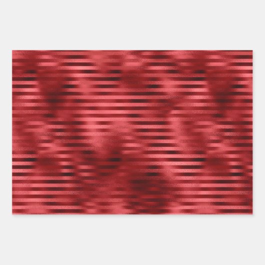 Weihnachtsglam Candy Canes Muster Red Gold Foil Geschenkpapier Set (Vorderseite 3)