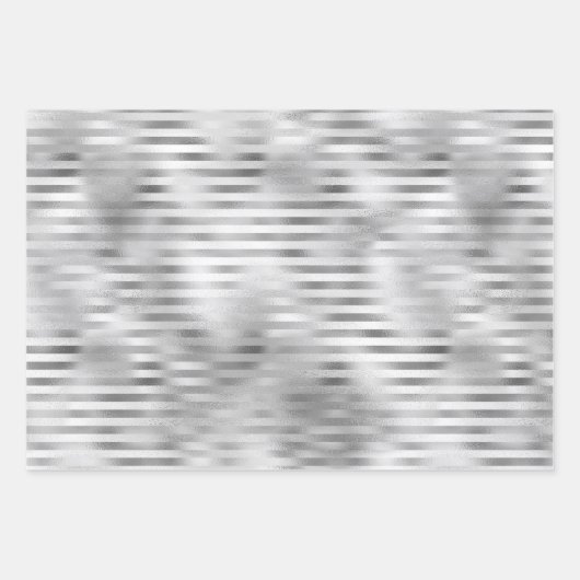 Weihnachtsglam Snowflake Muster Navy Blue Silver Geschenkpapier Set (Vorderseite 3)